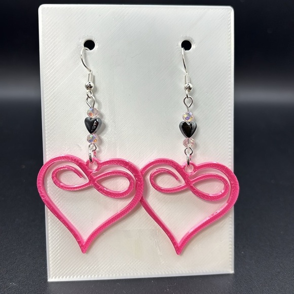 Pink Heart Earrings - Picture 5 of 6